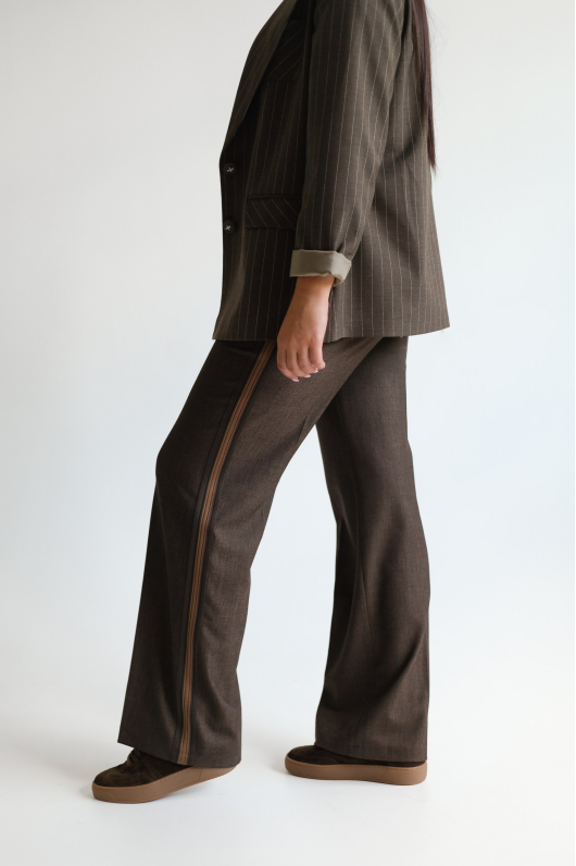 Жакет прямого кроя в полоску